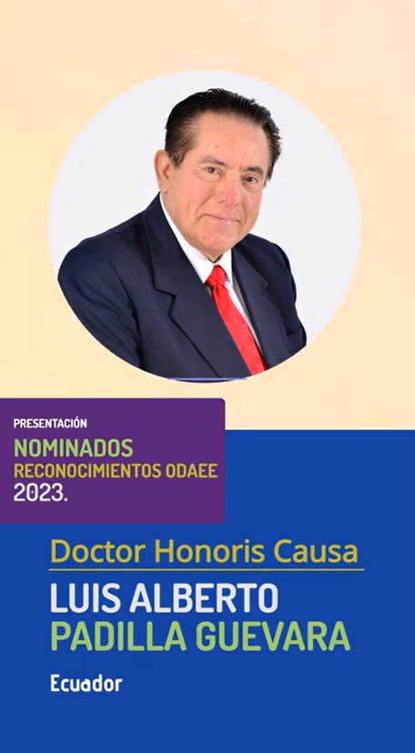 Luis Alberto Padilla, Doctor Honoris Causa en Derechos Humanos para la Paz (ODAEE) 2023