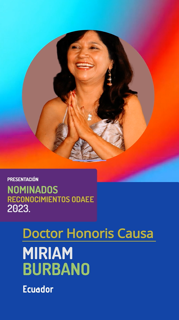 Miriam Burbano, Doctor Honoris Causa en Derechos Humanos para la Paz (ODAEE) 2023