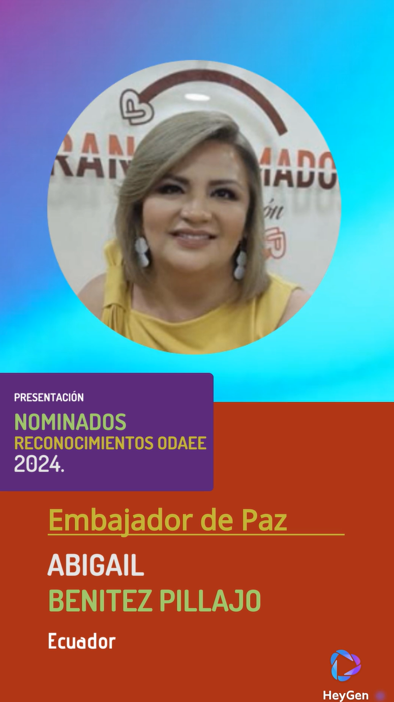 Abigail Benitez Pillajo, Embajadora de Paz (ODAEE 2024) 