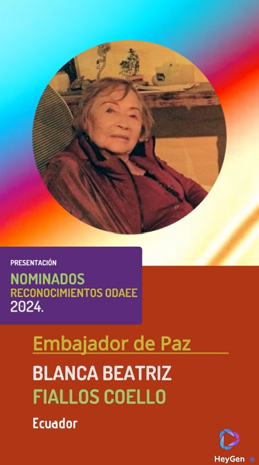 Blanca Beatriz Fiallos Coello, Embajadora de Paz (ODAEE 2024)