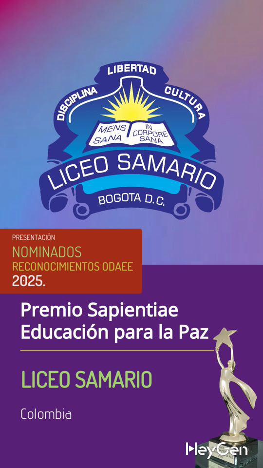 Liceo Samario, nominado al Premio Sapientiae de Educación para la Paz, ODAEE 2025